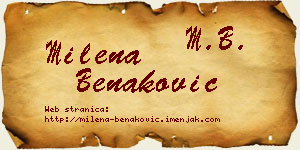 Milena Benaković vizit kartica